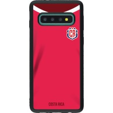 Coque Samsung Galaxy S10 - Silicone rigide noir Maillot de football Costa Rica 2022 personnalisable