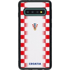 Samsung Galaxy S10 Case Hülle - Silikon schwarz Kroatien 2026 personalisierbares Fussballtrikot