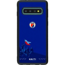 Coque Samsung Galaxy S10 - Silicone rigide noir Maillot de football Haiti 2026 personnalisable