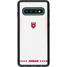 Coque Samsung Galaxy S10 - Silicone rigide noir Maillot de football Jordanie 2026 personnalisable