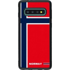 Coque Samsung Galaxy S10 - Silicone rigide noir Maillot de football Norvège 2026 personnalisable