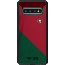 Coque Samsung Galaxy S10 - Silicone rigide noir Maillot de football Portugal 2022