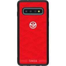 Coque Samsung Galaxy S10 - Silicone rigide noir Maillot de football Tunisie 2026 personnalisable