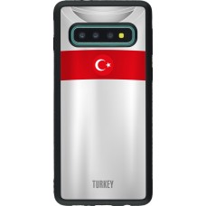 Coque Samsung Galaxy S10 - Silicone rigide noir Maillot de football Turquie personnalisable