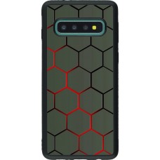 Hülle Samsung Galaxy S10 - Silikon schwarz Geometric Line red