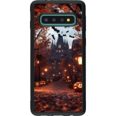 Coque Samsung Galaxy S10 - Silicone rigide noir Halloween 2025 Haunted house
