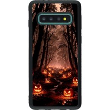Samsung Galaxy S10 Case Hülle - Silikon schwarz Halloween 2025 Road of Terrifying Pumpkins