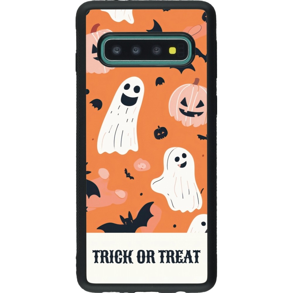 Coque Samsung Galaxy S10 - Silicone rigide noir Halloween 2025 Trick treat