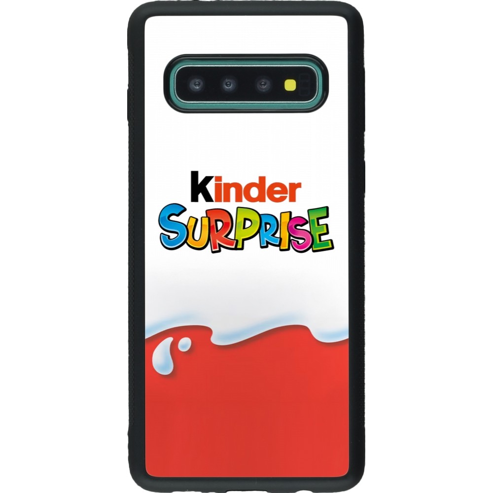 Coque Samsung Galaxy S10 - Silicone rigide noir Kinder Surprise