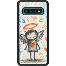 Samsung Galaxy S10 Case Hülle - Silikon schwarz Little Angel Sketch Love