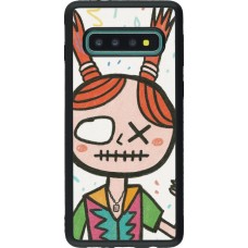 Samsung Galaxy S10 Case Hülle - Silikon schwarz Little Girl Sketch