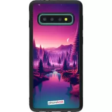 Samsung Galaxy S10 Case Hülle - Silikon schwarz Lila-rosa Landschaft