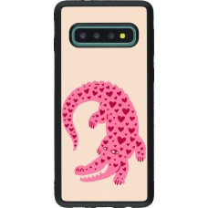 Samsung Galaxy S10 Case Hülle - Silikon schwarz Pink crocodile 2026