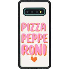 Samsung Galaxy S10 Case Hülle - Silikon schwarz Pizza pepperoni 2026