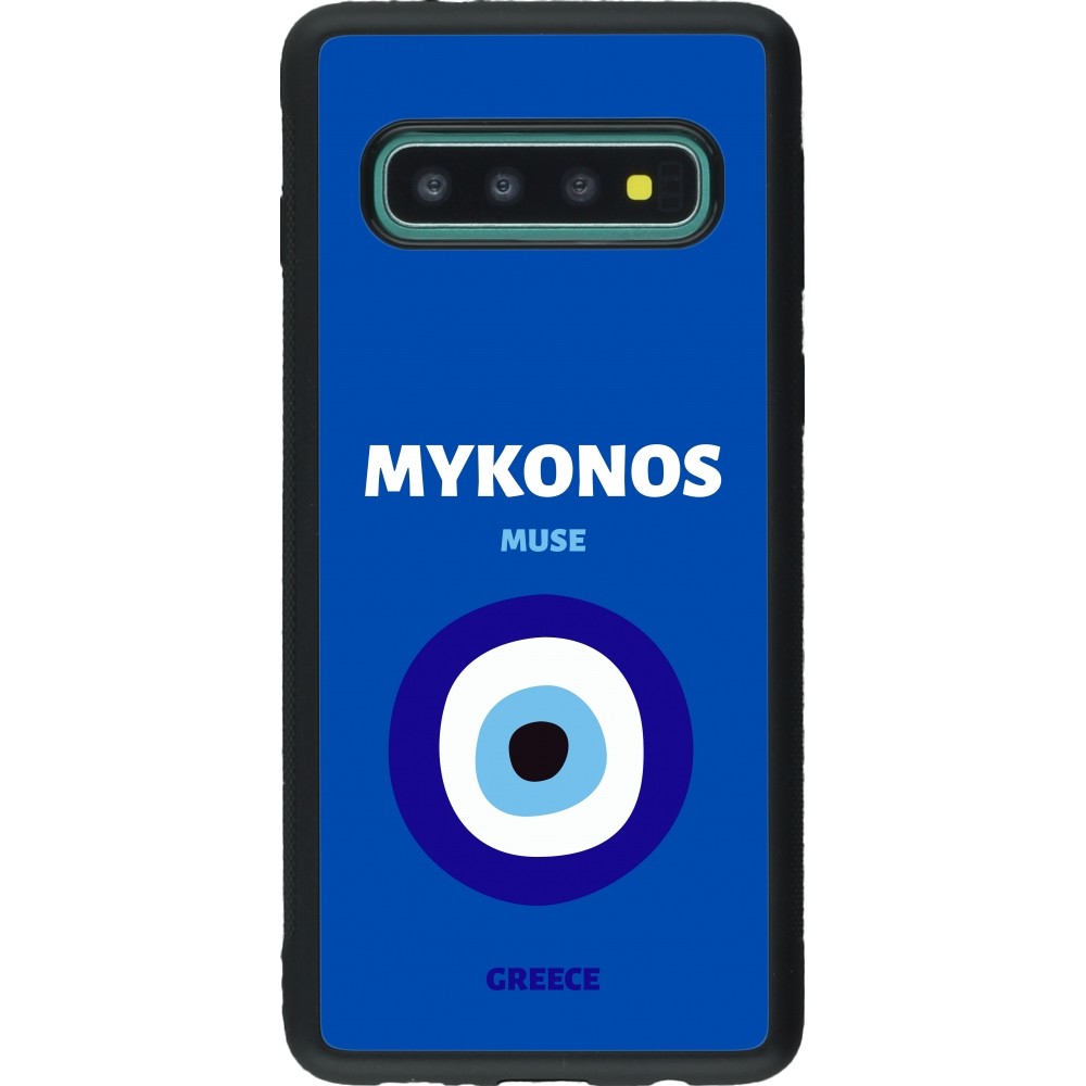 Samsung Galaxy S10 Case Hülle - Silikon schwarz Pop Summer Destination Mykonos