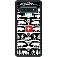 Coque Samsung Galaxy S10 - Silicone rigide noir Poya Suisse 3 noir