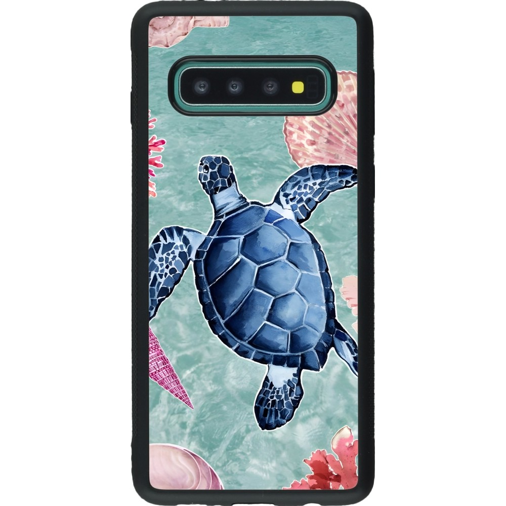 Samsung Galaxy S10 Case Hülle - Silikon schwarz Preppy Turtle