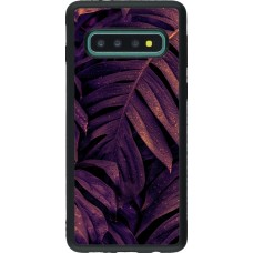 Coque Samsung Galaxy S10 - Silicone rigide noir Purple Light Leaves