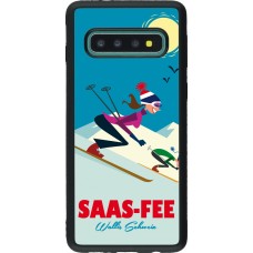 Samsung Galaxy S10 Case Hülle - Silikon schwarz Saas-Fee Ski Downhill