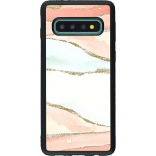 Coque Samsung Galaxy S10 - Silicone rigide noir Shimmering Orange