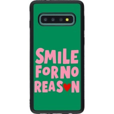 Coque Samsung Galaxy S10 - Silicone rigide noir Smile for no reason 2026