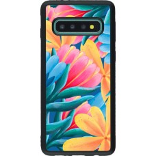 Samsung Galaxy S10 Case Hülle - Silikon schwarz Spring 23 colorful flowers