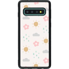 Coque Samsung Galaxy S10 - Silicone rigide noir Spring 23 weather