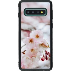 Coque Samsung Galaxy S10 - Silicone rigide noir Cherry tree Spring 2026