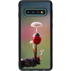 Coque Samsung Galaxy S10 - Silicone rigide noir Ladybird on a mushroom Spring 2026
