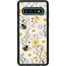 Coque Samsung Galaxy S10 - Silicone rigide noir Pattern bees Spring 2026