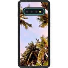 Samsung Galaxy S10 Case Hülle - Silikon schwarz Summer 2023 palm tree vibe