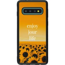 Coque Samsung Galaxy S10 - Silicone rigide noir Summer 2025 Enjoy your life