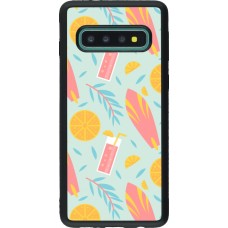 Samsung Galaxy S10 Case Hülle - Silikon schwarz Summer 2025 Pattern citron