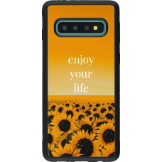 Samsung Galaxy S10 Case Hülle - Silikon schwarz Summer 2026 Enjoy your life