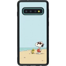 Samsung Galaxy S10 Case Hülle - Silikon schwarz Snoopy on the beach Summer 2026