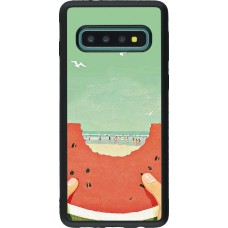 Samsung Galaxy S10 Case Hülle - Silikon schwarz Views through a watermelon Summer 2026