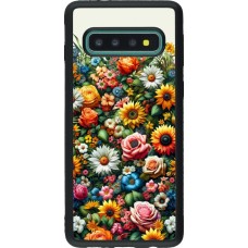 Samsung Galaxy S10 Case Hülle - Silikon schwarz Sommer Blumenmuster