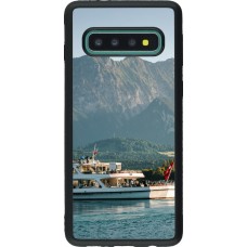 Samsung Galaxy S10 Case Hülle - Silikon schwarz  Nationalfeiertag Schweiz Bateau Leman