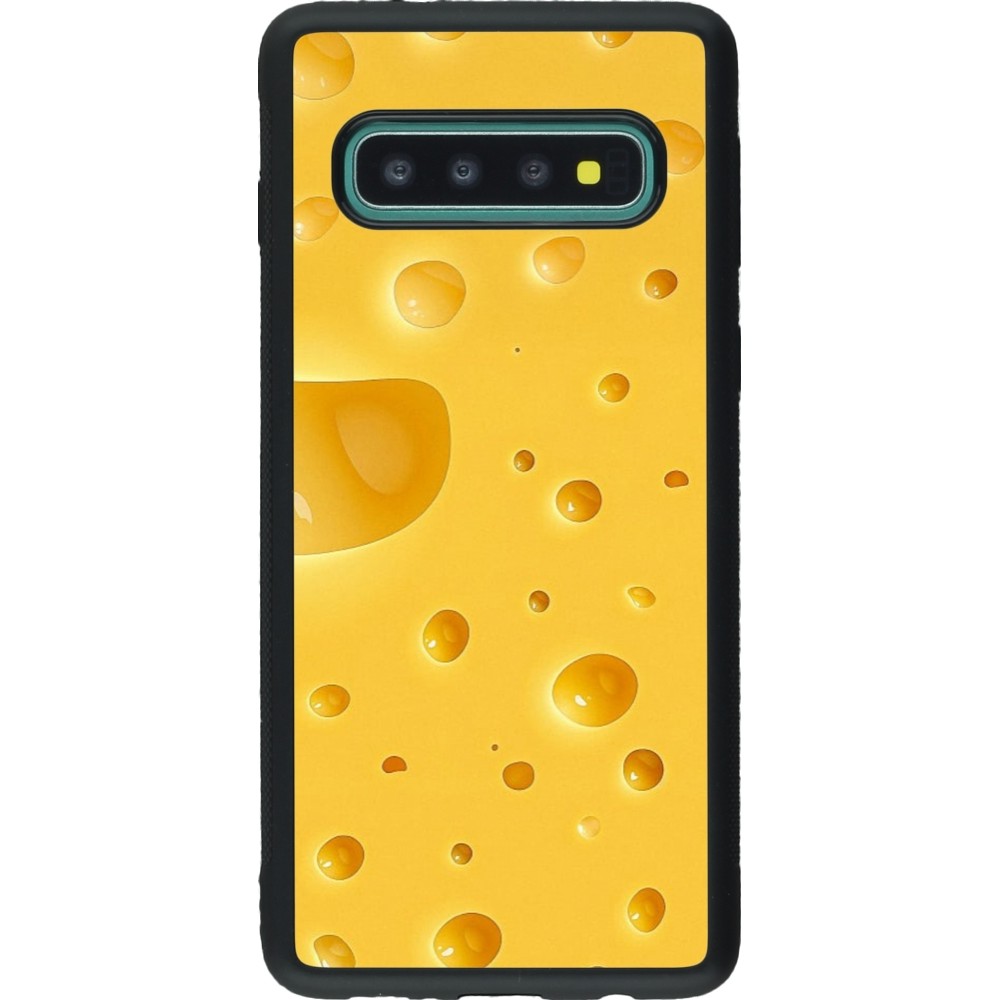 Samsung Galaxy S10 Case Hülle - Silikon schwarz  Nationalfeiertag Schweiz Cheese
