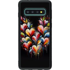 Samsung Galaxy S10 Case Hülle - Silikon schwarz Valentin 2024 Schwarzes Herz Abstrakt