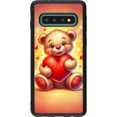 Samsung Galaxy S10 Case Hülle - Silikon schwarz Valentin 2024 Teddy Liebe