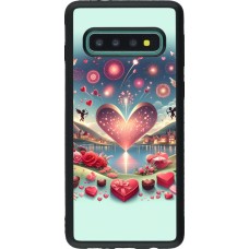 Coque Samsung Galaxy S10 - Silicone rigide noir Valentine 2025 Chic