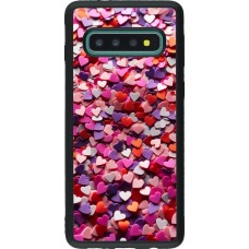Coque Samsung Galaxy S10 - Silicone rigide noir Valentine 2025 Confetti