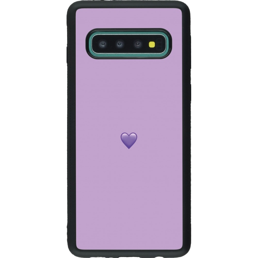 Samsung Galaxy S10 Case Hülle - Silikon schwarz Valentine 2023 purpule single heart