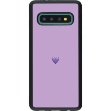 Samsung Galaxy S10 Case Hülle - Silikon schwarz Valentine 2023 purpule single heart