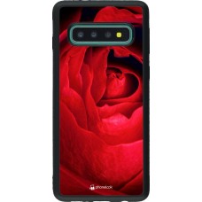 Coque Samsung Galaxy S10 - Silicone rigide noir Valentine 2022 Rose