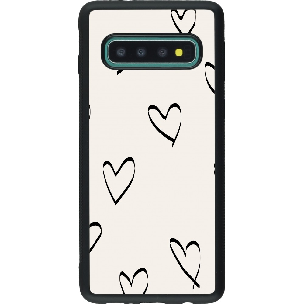 Samsung Galaxy S10 Case Hülle - Silikon schwarz Valentine 2023 minimalist hearts