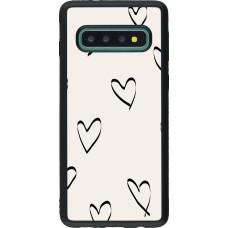 Samsung Galaxy S10 Case Hülle - Silikon schwarz Valentine 2023 minimalist hearts
