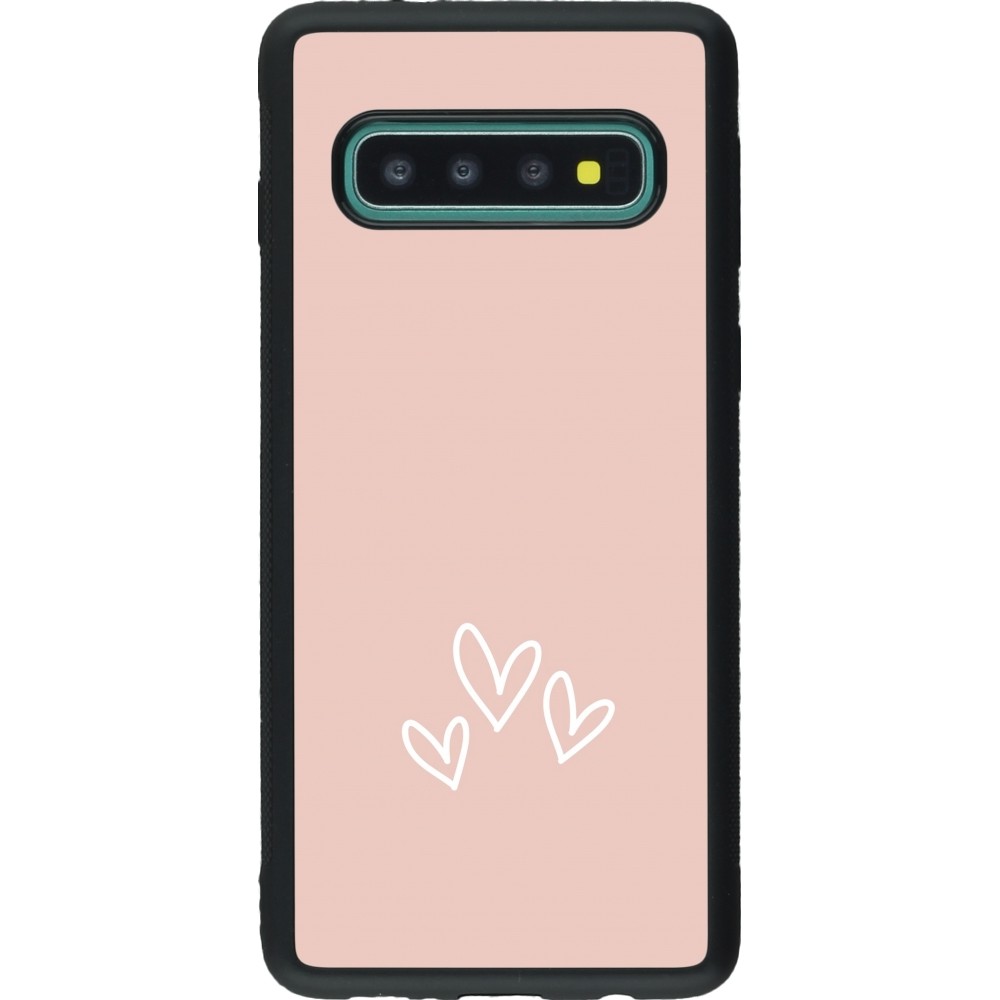 Samsung Galaxy S10 Case Hülle - Silikon schwarz Valentine 2023 three minimalist hearts