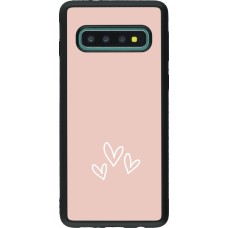 Samsung Galaxy S10 Case Hülle - Silikon schwarz Valentine 2023 three minimalist hearts